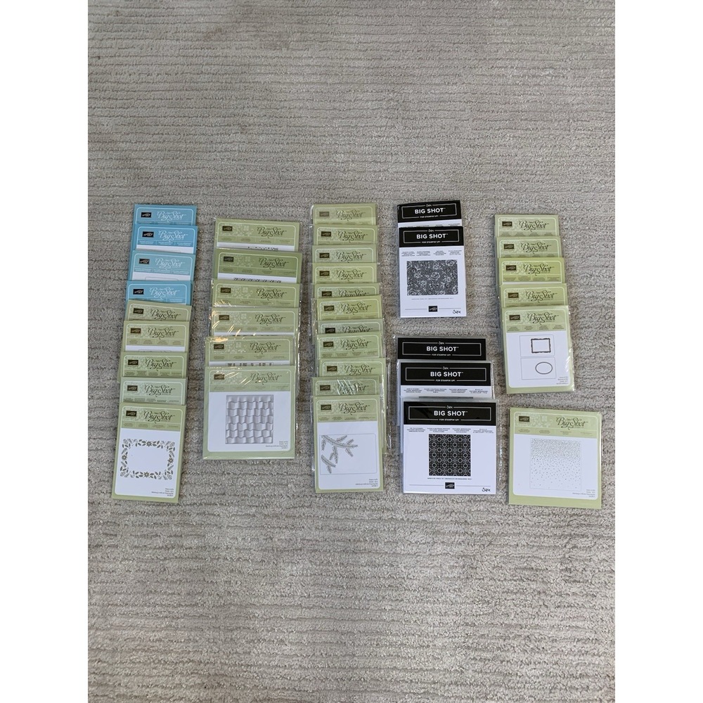 Stampin Up Big Shot Sizzix LOT OF 37 Textured Impressions Embossing Folders